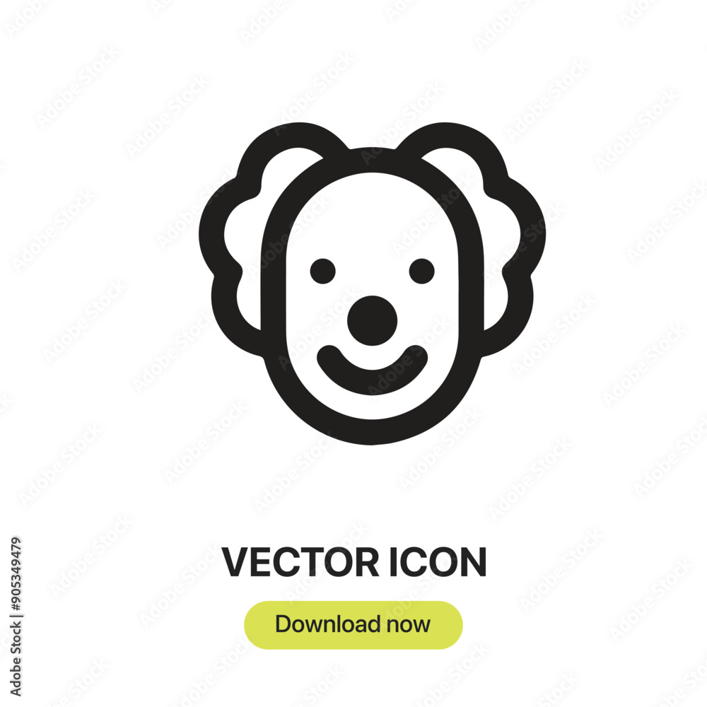 Fototapete clown icon vector. linear-style sign for mobile concept and web design. clown symbol illustration. p