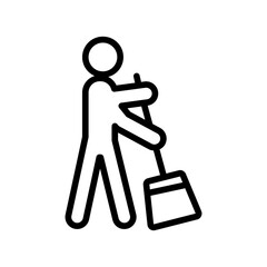 Sweeping icon in thin line style vector illustration graphic design