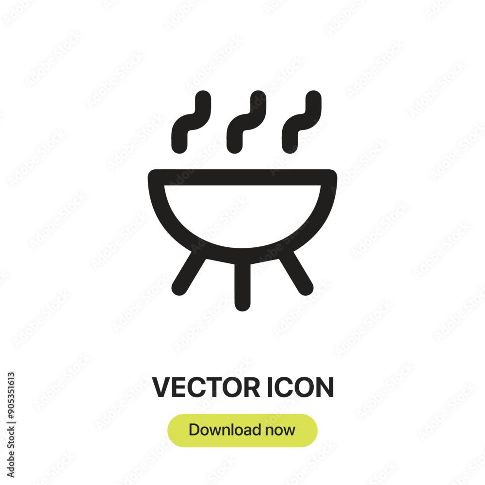 Leinwandbilder bbq icon vector. linear-style sign for mobile concept and web design. bbq symbol illustration. pixel