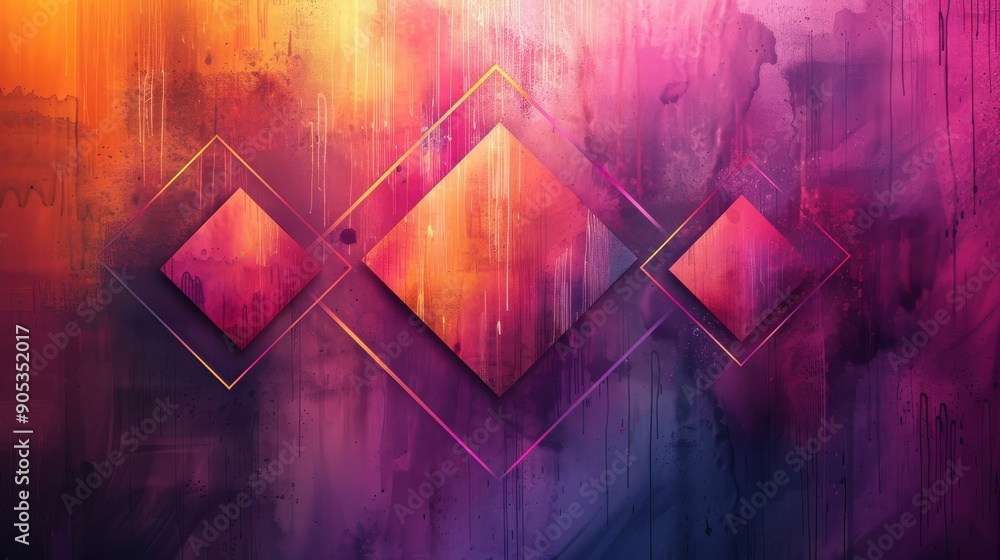 Poster abstract art background with vibrant pink and orange colors, creating a dynamic and energetic visual