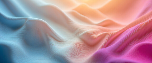 Obraz premium Colorful silk background A soft and elegant fabric with abstract waves Luxurious satin texture in pastel tones