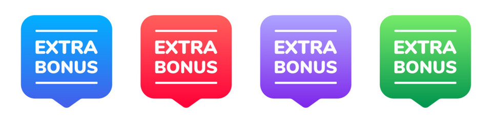 Extra bonus colorful pin set. Vector icon