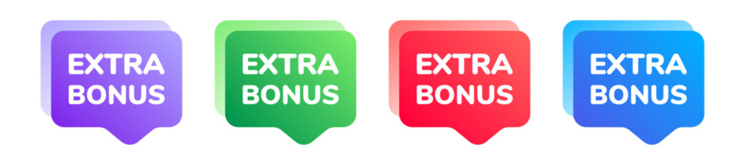 Extra bonus colorful speech bubble set. Vector icon