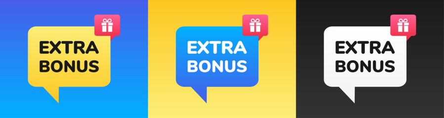 Extra bonus colorful speech bubble set. Vector icon