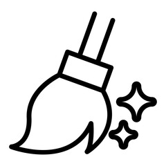Broom icon in thin line style vector illustration graphic design