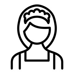 Housekeeper icon in thin line style vector illustration graphic design