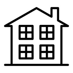 House icon in thin line style vector illustration graphic design