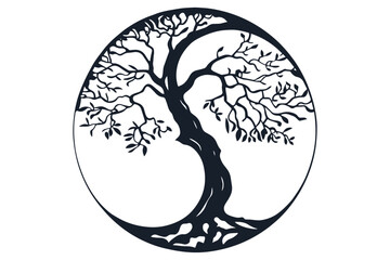 Round Tree vector cut file, tree decor 