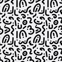 Abstract Black Patterns on Light Background Creating a Dynamic Visual Texture