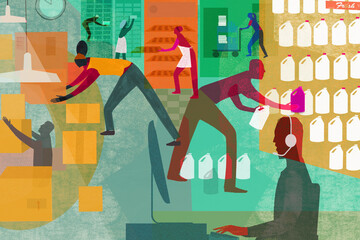 People working to produce goods and services