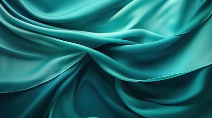 Obraz premium Deep turquoise silk, evoking a sense of oceanic tranquility. 