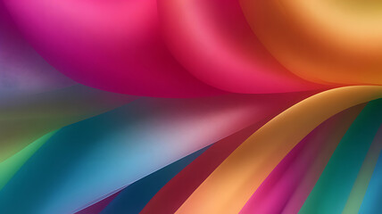 3d render illustration colorful gradient tulle chiffon fabric texture abstract background.