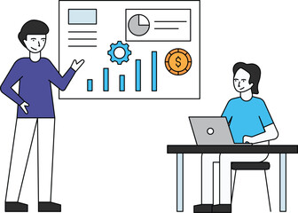 The boys are doing a business presentation.