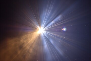 Obraz premium A close up of a bright light shining through the sky
