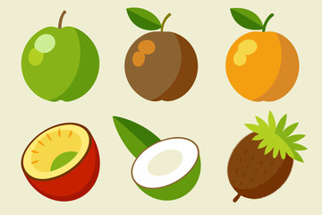 set of fruits, fruits and vegetables, set of fruits and vegetables, fruits and berries, Diverse Collection of Fruits, Vegetables, and Berries: Comprehensive Set of Illustrations, Graphics, and Artwork