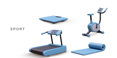 3d realistic sport set. Vector illustration.
