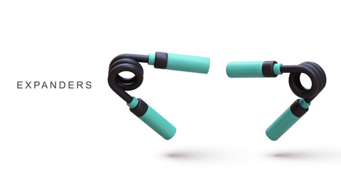 3d realistic wo Carpal expander. Vector illustration.