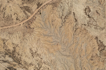 Aerial view of the Abanilla desert or Mahoya Desert in Murcia, Spain