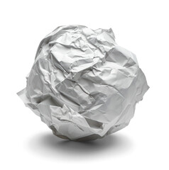 A crumpled ball of paper isolated on transparent background. PNG