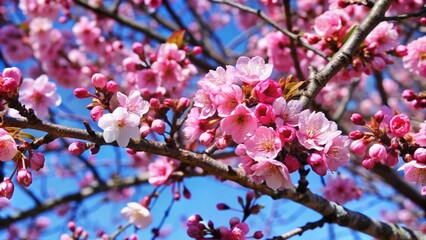 Obraz premium Spring Blossoms on Tree Branches Background