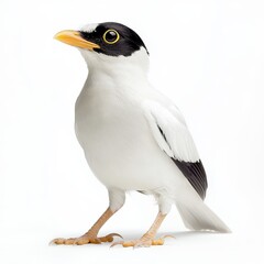 Bali Myna Standing Elegantly on White Background