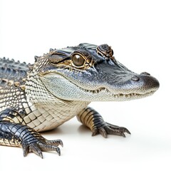 Obraz premium Chinese Alligator On White Background Captured In Natural Pose