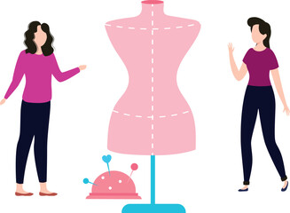 Girls are designing clothes.