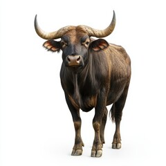 Fototapeta premium Gaur Standing Alone on White Background