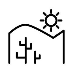 Desert icon in thin line style vector illustration graphic design