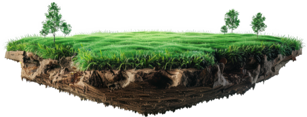 Grass floating on air