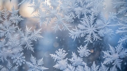 Abstract frost patterns on glass background for design projects