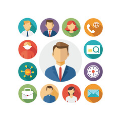 Business or organization management icon set