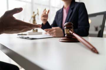 Businessman with lawyer discussing law firm business plan - Market Analysis Summary