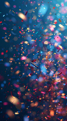 Abstract colorful confetti, holiday celebration illustration