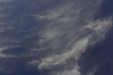 Cloudy sky with dark and light clouds.