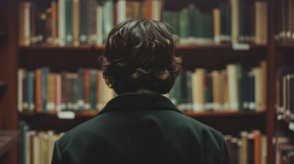 Librarian library background generative ai