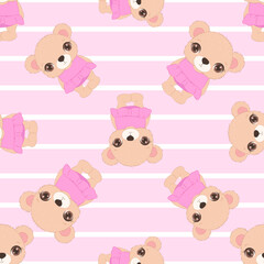 Cute baby animals seamless pattern