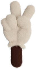 3D groovy wool hand in cartoon style