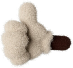 3D groovy wool like hand in cartoon style