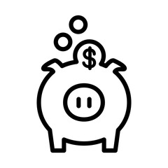 Saving icon in thin line style vector illustration graphic design