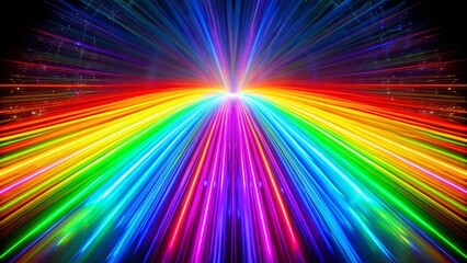 Fototapeta premium Vibrant Rainbow Light Streaks Background for Creative Designs