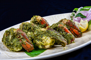 Green Coriander Chilli Prawns