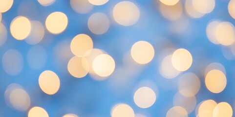 Large golden bokeh on blue in New Year's theme background