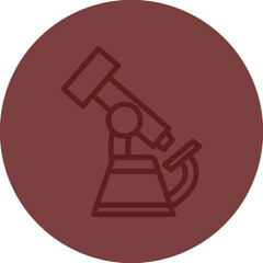 Microscope Vector Line Maroon Circle Maroon