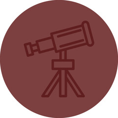 Telescope Vector Line Maroon Circle Maroon