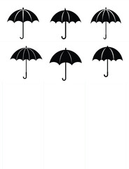 Obraz premium Black umbrella white background silhouette