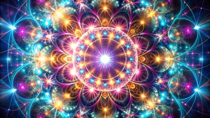 Obraz premium Abstract Fractal Light Patterns Background for Creative Projects