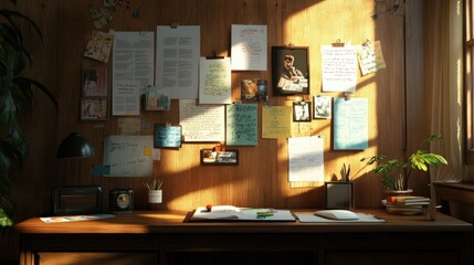 Cozy Office Notice Board Mockup | Notice Board Mockup | Mockup