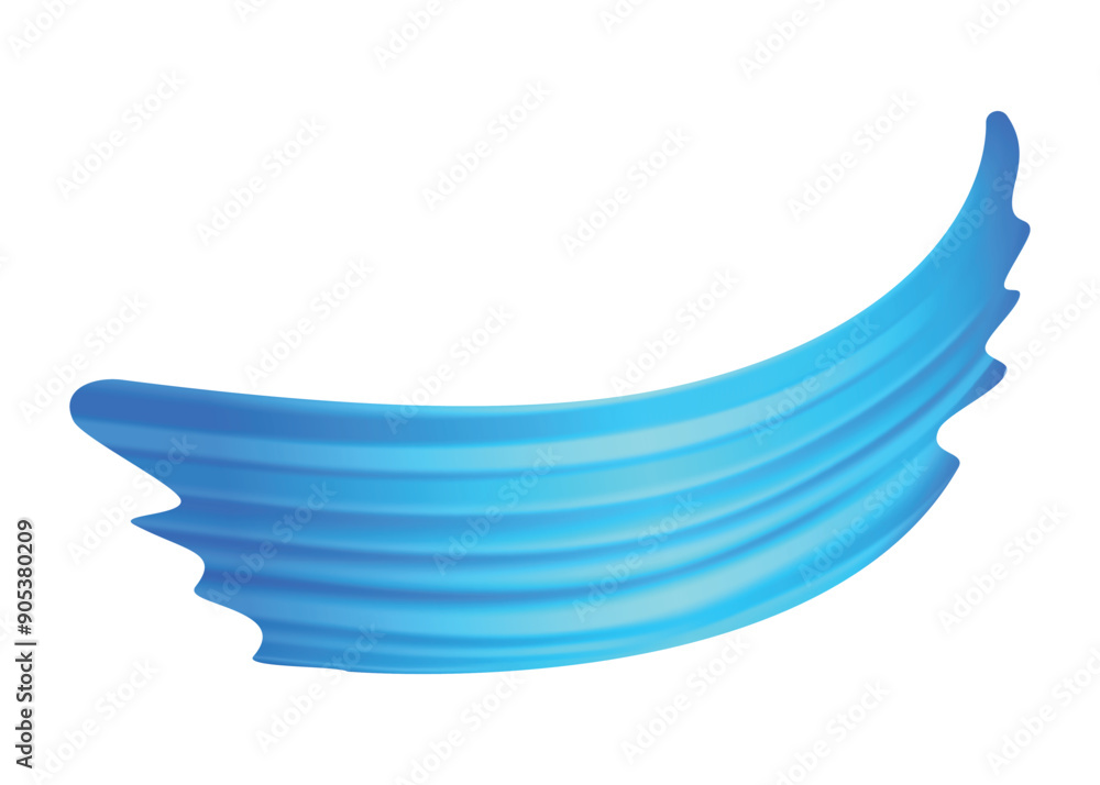 Poster brushstroke multicolor gradient texture. brush ribbon isolated on white. design element of wavy curl
