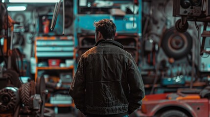 Mechanic garage background generative ai